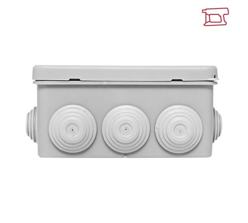 Коробка распределительная КМР-030-014 с крышкой наружная (100х100х50), 10 мембранных вводов IP54 розничный стикер PROxima  plc-kmr-030-014-r  EKF