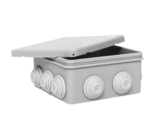 Коробка распределительная КМР-030-014 с крышкой наружная (100х100х50), 10 мембранных вводов IP54 розничный стикер PROxima  plc-kmr-030-014-r  EKF