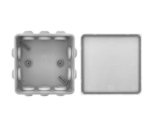 Коробка распределительная КМР-030-014 с крышкой наружная (100х100х50), 10 мембранных вводов IP54 розничный стикер PROxima  plc-kmr-030-014-r  EKF