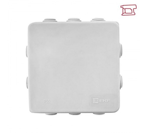 Коробка распределительная КМР-030-014 с крышкой наружная (100х100х50), 10 мембранных вводов IP54 розничный стикер PROxima  plc-kmr-030-014-r  EKF