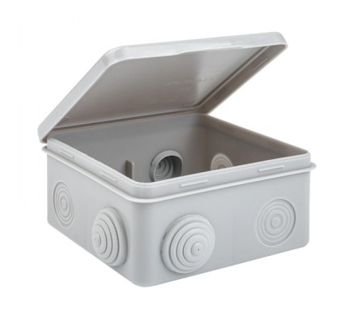 Коробка распределительная КМР-030-014 с крышкой наружная (100х100х50), 10 мембранных вводов IP54 розничный стикер PROxima  plc-kmr-030-014-r  EKF