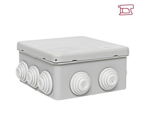 Коробка распределительная КМР-030-014 с крышкой наружная (100х100х50), 10 мембранных вводов IP54 розничный стикер PROxima  plc-kmr-030-014-r  EKF