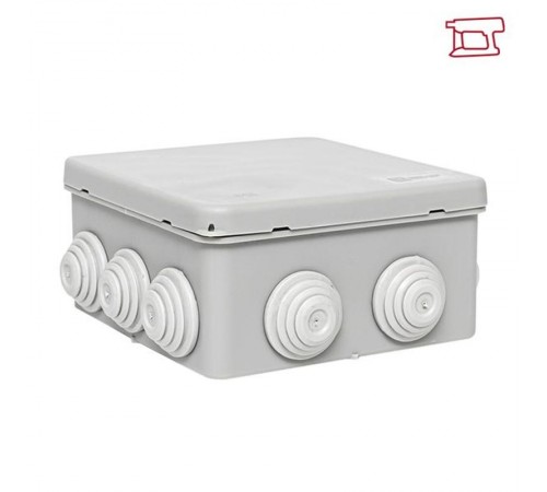 Коробка распределительная КМР-030-014 с крышкой наружная (100х100х50), 10 мембранных вводов IP54 розничный стикер PROxima  plc-kmr-030-014-r  EKF