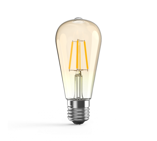 Лампа светодиодная Filament ST64 6W 620lm 2400К Е27 golden диммируемая  102802006-D  Gauss