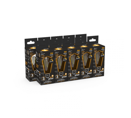 Лампа светодиодная Filament ST64 6W 620lm 2400К Е27 golden диммируемая  102802006-D  Gauss
