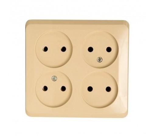 Этюд Кремовый О/У Розетка Розетка 4-ая без заземления без шторок  PA16-205K  SE