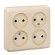 Этюд Кремовый О/У Розетка Розетка 4-ая без заземления без шторок  PA16-205K  SE
