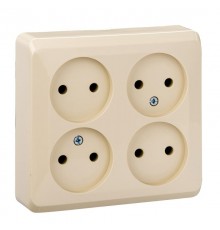 Этюд Кремовый О/У Розетка Розетка 4-ая без заземления без шторок  PA16-205K  SE