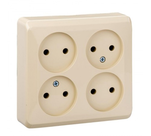 Этюд Кремовый О/У Розетка Розетка 4-ая без заземления без шторок  PA16-205K  SE