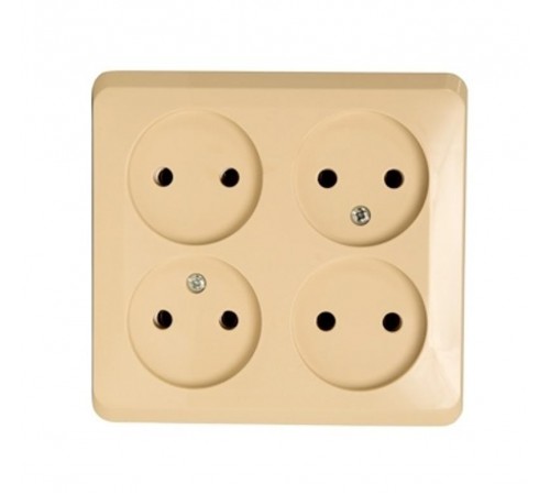 Этюд Кремовый О/У Розетка Розетка 4-ая без заземления без шторок  PA16-205K  SE