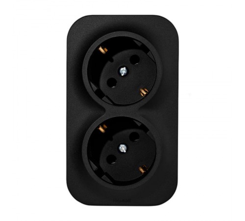 Quteo Чёрный Розетка 2-я с заземлением 16А винтовые зажимы  782470  Legrand