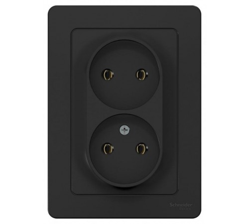 Blanca Антрацит С/У Розетка 2-ая без заземления без шторок, 16А, 250В  BLNRS000026  SE