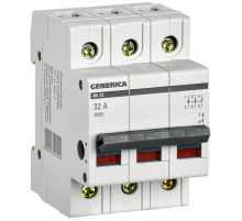 Выключатель нагрузки модульный (мини-рубильник) ВН-32 3Р 32А  MNV15-3-032  GENERICA