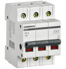 Выключатель нагрузки модульный (мини-рубильник) ВН-32 3Р 32А  MNV15-3-032  GENERICA