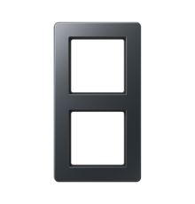 Рамка для вертикальной и горизонтальной установки, 2 поста; термопласт; матовый антрацит; A FLOW  AF582BFANM  Jung