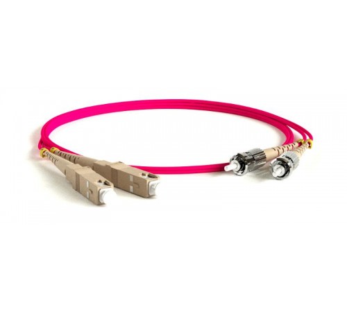 FC-D2-504-SC/PR-ST/PR-H-0.5M-LSZH-MG Патч-корд волоконно-оптический (шнур) MM 50/125(OM4), ST-SC, 2.0 мм, duplex, LSZH, 0.5 м  374224  Hyperline