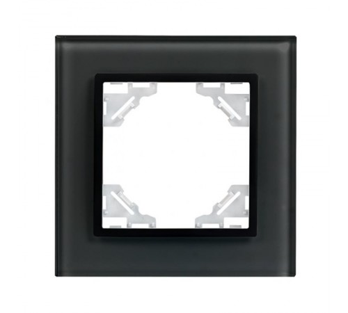 Минск Рамка 1-местная стеклянная черная Basic  ERM-G-401-70  EKF
