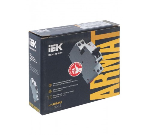 Выключатель автоматический дифференциального тока АВДТ B06S 1P+NP C6 30мА тип AC (18мм) ARMAT IEK  AR-B06S-1N-C06C030  IEK