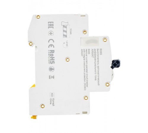 Выключатель автоматический дифференциального тока АВДТ B06S 1P+NP C6 30мА тип AC (18мм) ARMAT IEK  AR-B06S-1N-C06C030  IEK