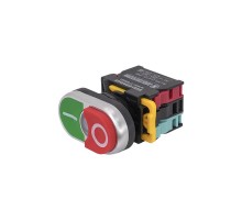 ВК22-EBW8465-65У1, сдвоенный, зелёный/красный, 1НО+1НЗ, с символами "I-O", с подсветкой 220В, IP65, выключатель кнопочный  (ЭТ)   ET559663   Электро