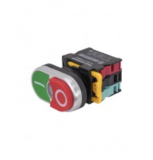 ВК22-EBW8465-65У1, сдвоенный, зелёный/красный, 1НО+1НЗ, с символами "I-O", с подсветкой 220В, IP65, выключатель кнопочный  (ЭТ)   ET559663   Электро