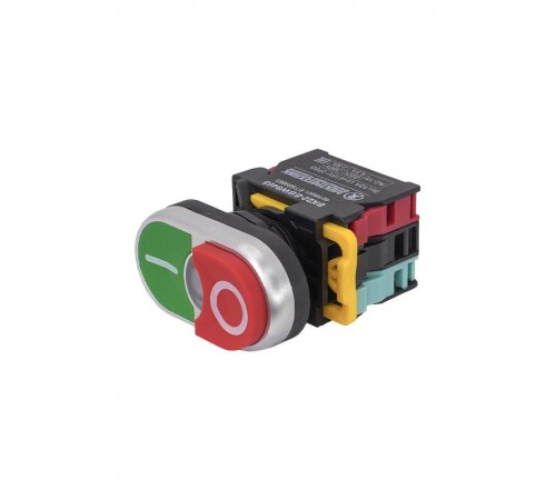 ВК22-EBW8465-65У1, сдвоенный, зелёный/красный, 1НО+1НЗ, с символами "I-O", с подсветкой 220В, IP65, выключатель кнопочный  (ЭТ)   ET559663   Электро