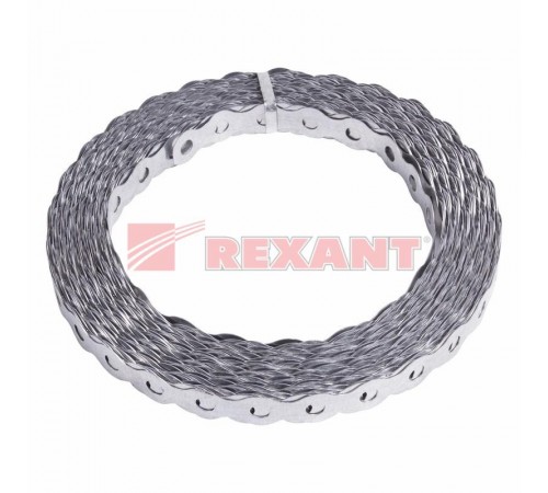 Лента полоса монтажная оцинкованная, перфорированная волна 12х0,55 мм, рулон 25 м  07-7212-4  REXANT