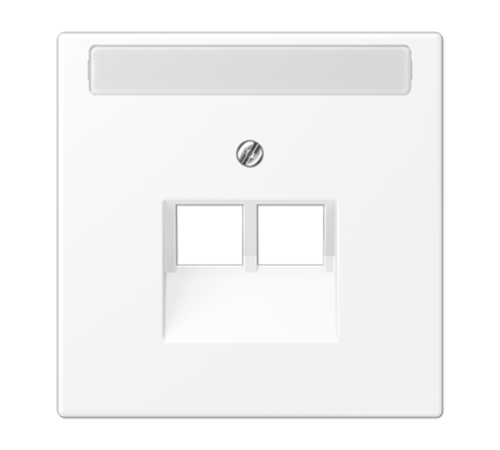 Плата (фиксация винтом) для двух модулей с полем для надписи; термопласт; белый матовый  LS969-2NAUAWWM  Jung