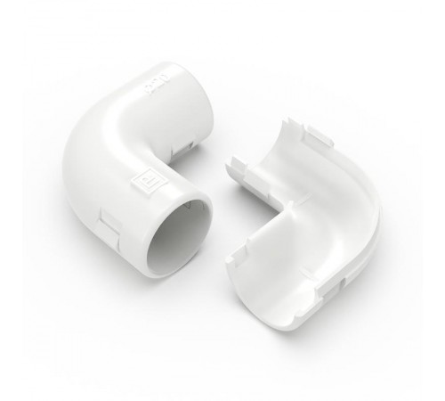 Соединитель угловой разборный белый d20 мм (5шт/550шт уп/кор)  PR13.02451  Промрукав