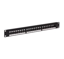 Патч-панель модульная TERACOM PRO 19'' 1U неэкранированная 24 порта с органайзером (пустая)  TRP-MODP-UTP-1U24  EKF