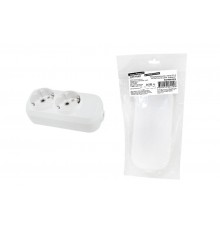 Колодка розеточная 2 гнезда 2П+З 16А 250В белая серии "Народная"  SQ1806-0414  TDM