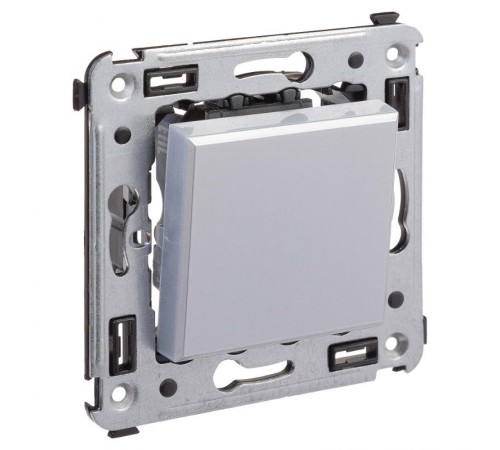 Переключатель одноклавишный в стену, "Avanti", "Закаленная сталь"  4404113  DKC