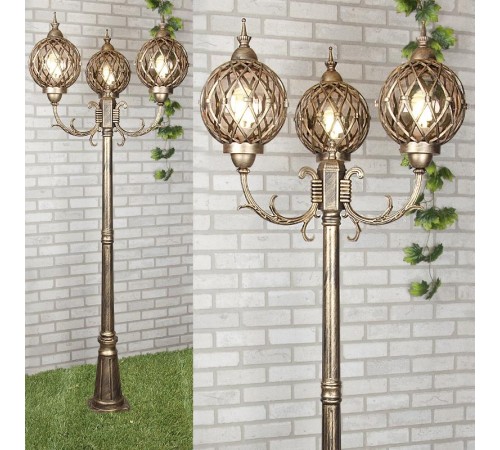 Светильник садово-парковый Sirius F/3 черное золото  a025304  Elektrostandard