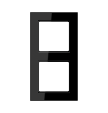 Рамка для вертикальной и горизонтальной установки, 2 поста; дюропласт; черный; A CREATION  AC582SW  Jung