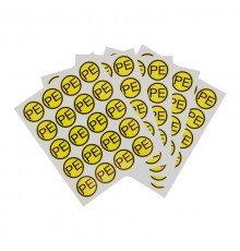 Наклейка знак электробезопасности "PE" d - 20 мм (20 шт на листе)  55-0004  REXANT