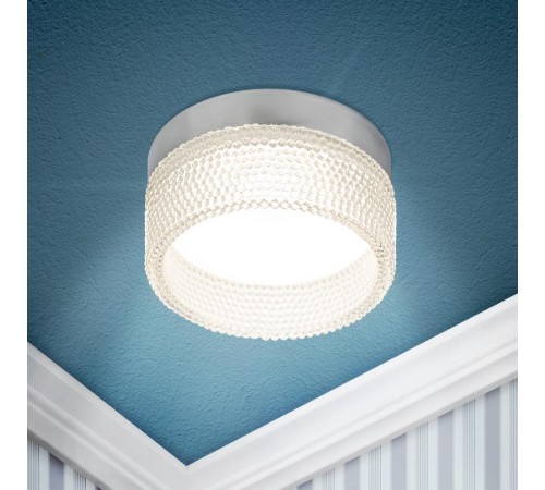 Cветильник встраиваемый под лампу GX53 DK97 CH/TR хром прозрачный  Б0057463  ЭРА