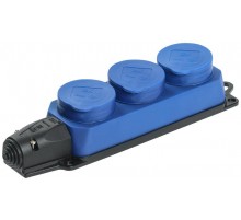 Колодка каучуковая с/з 3 гн ОМЕГА IP44 синяя РБ33-1-0м  PKR61-016-2-K07  IEK