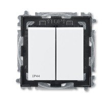 ABB Levit Белый / дымчатый чёрный Выключатель 2-кл. IP44  3559H-A05940 62  2CHH595940A4062  ABB