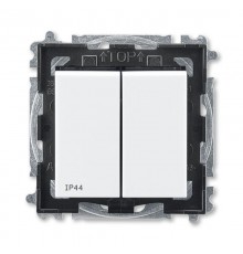 ABB Levit Белый / дымчатый чёрный Выключатель 2-кл. IP44  3559H-A05940 62  2CHH595940A4062  ABB