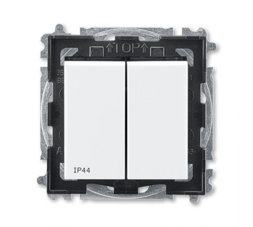 ABB Levit Белый / дымчатый чёрный Выключатель 2-кл. IP44  3559H-A05940 62  2CHH595940A4062  ABB