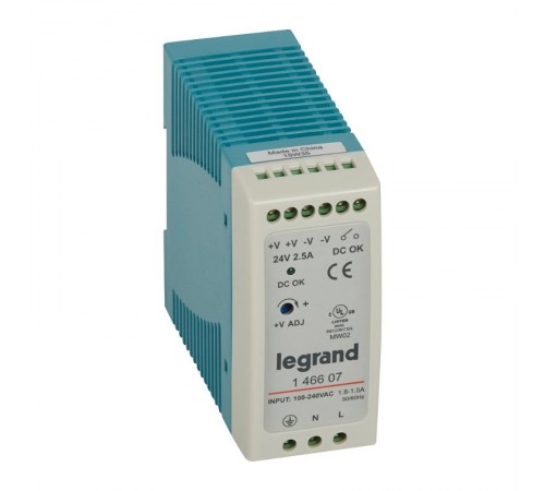 1-фазный Импульсный источник питания 24В 60Вт 2,5A  146607  Legrand