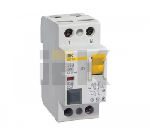 Выключатель дифференциальный (УЗО) ВД1-63 2п 25А 100мА тип AC  MDV10-2-025-100  IEK
