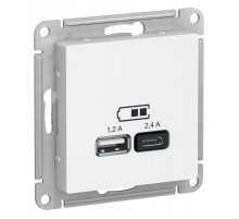 AtlasDesign Лотос USB Розетка А+С, 5В/2,4 А, 2х5В/1,2 А, механизм  ATN001339  SE