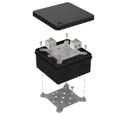 Коробка огнестойкая для о/п двухкомпонентная 60-0300-FR6.0-4 Е15-Е120 RAL9005 100х100х50 (14 шт/кор) черная  60-0300-9005-FR6.0-4  Промрукав