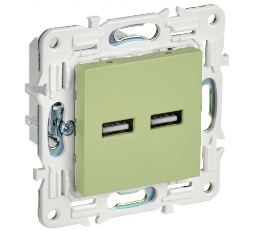 SKANDY Розетка USB A+A 3,1А SK-R15M мятный  SK-U21-D31-K06  IEK