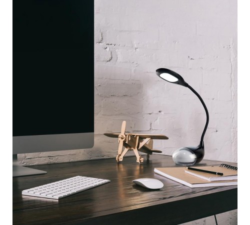 Светильник настольный 7W, 6000-6500K, 100-240V, черный, DE1730  41554  FERON