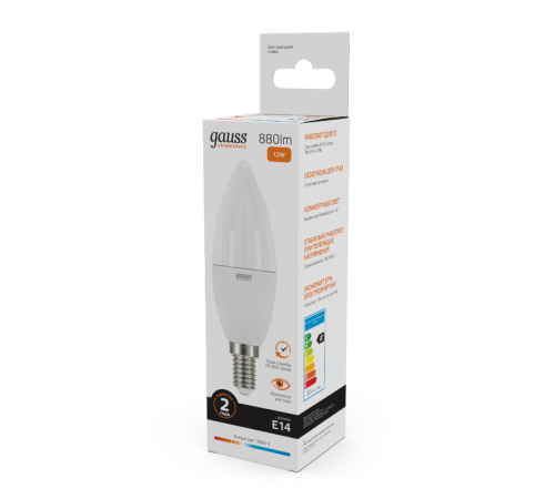 Лампа светодиодная LED Elementary Свеча 12W 880lm E14 3000K  33112  Gauss