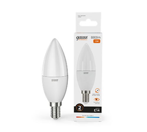 Лампа светодиодная LED Elementary Свеча 12W 880lm E14 3000K  33112  Gauss