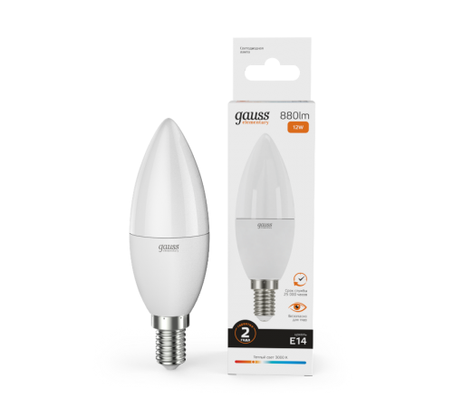 Лампа светодиодная LED Elementary Свеча 12W 880lm E14 3000K  33112  Gauss