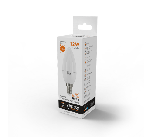 Лампа светодиодная LED Elementary Свеча 12W 880lm E14 3000K  33112  Gauss